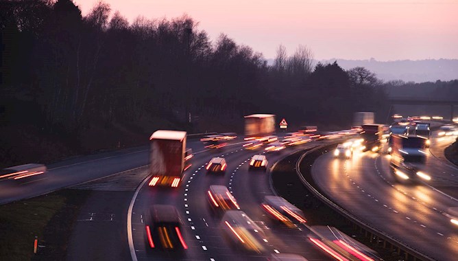 Night View of UK Motorway Highways - Mace Group