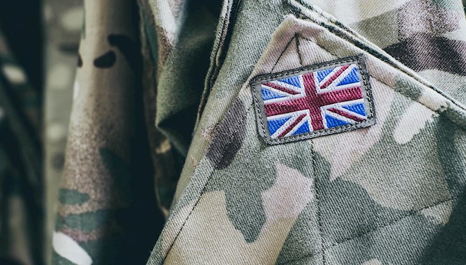 British flag on army jacket 