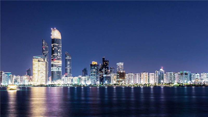 Night View of Abu Dhabi Skyscraper - Mace Group