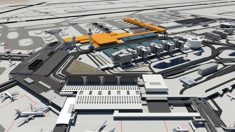 CGI Aerial View of Schiphol Airport - Mace Group
