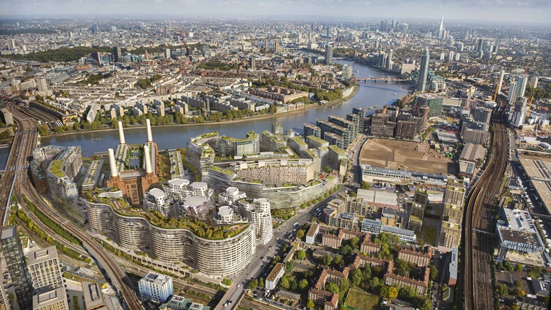 Aerial View of Battersea Power Station - Mace Group
