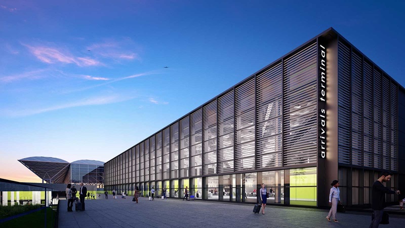 London Stansted Arrivals Terminal Exterior - Mace Group