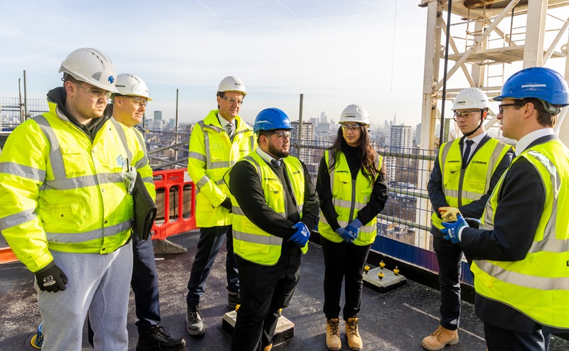 Paddington Square - Mace apprentices and Minister for Skills