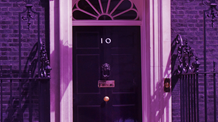 Black door with purple filter 