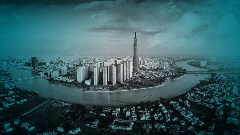 Tinted View of Vietnam Sky Scrappers - Mace Group