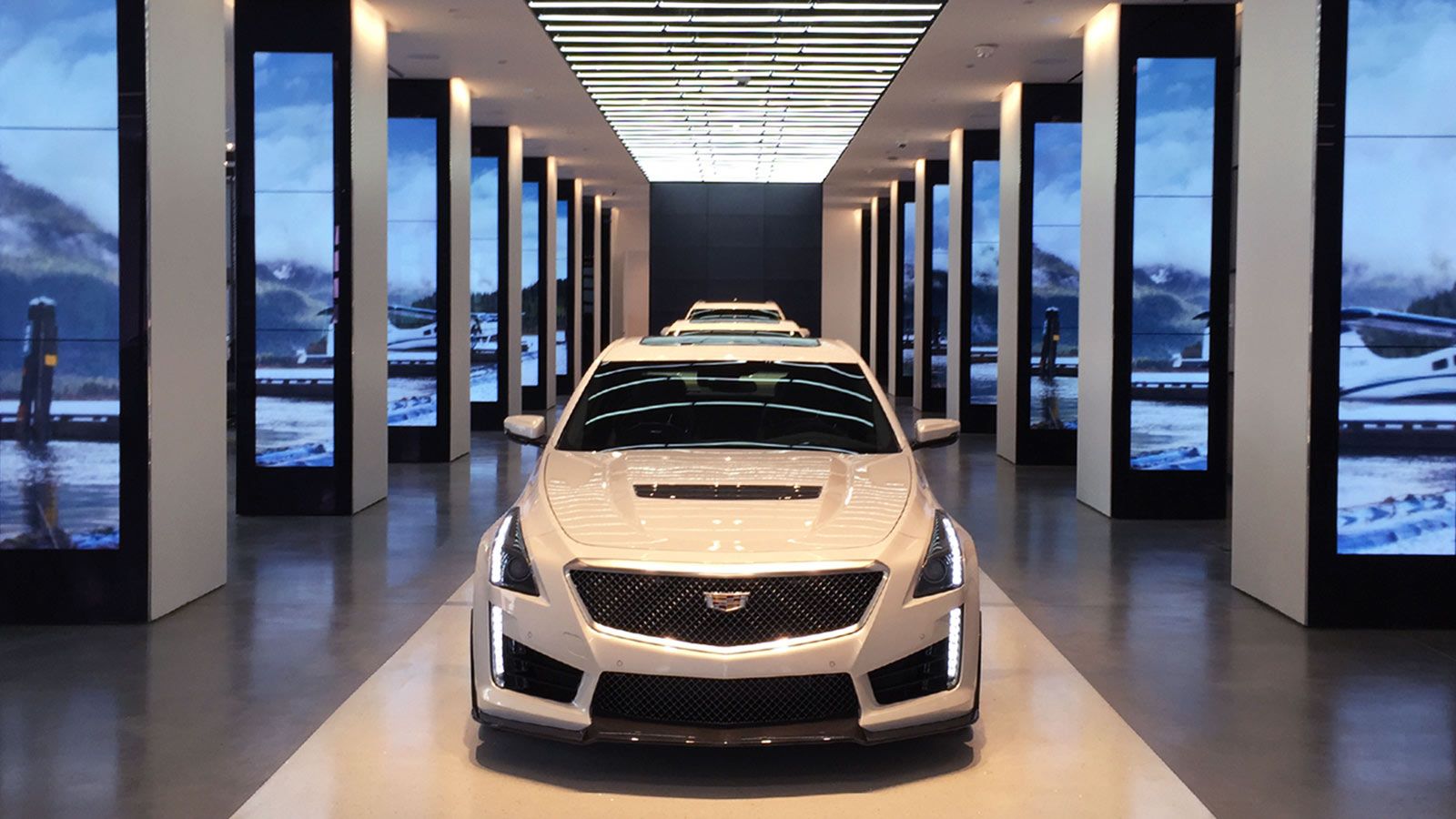 White Cadillac Car Inside Showroom - Mace Group
