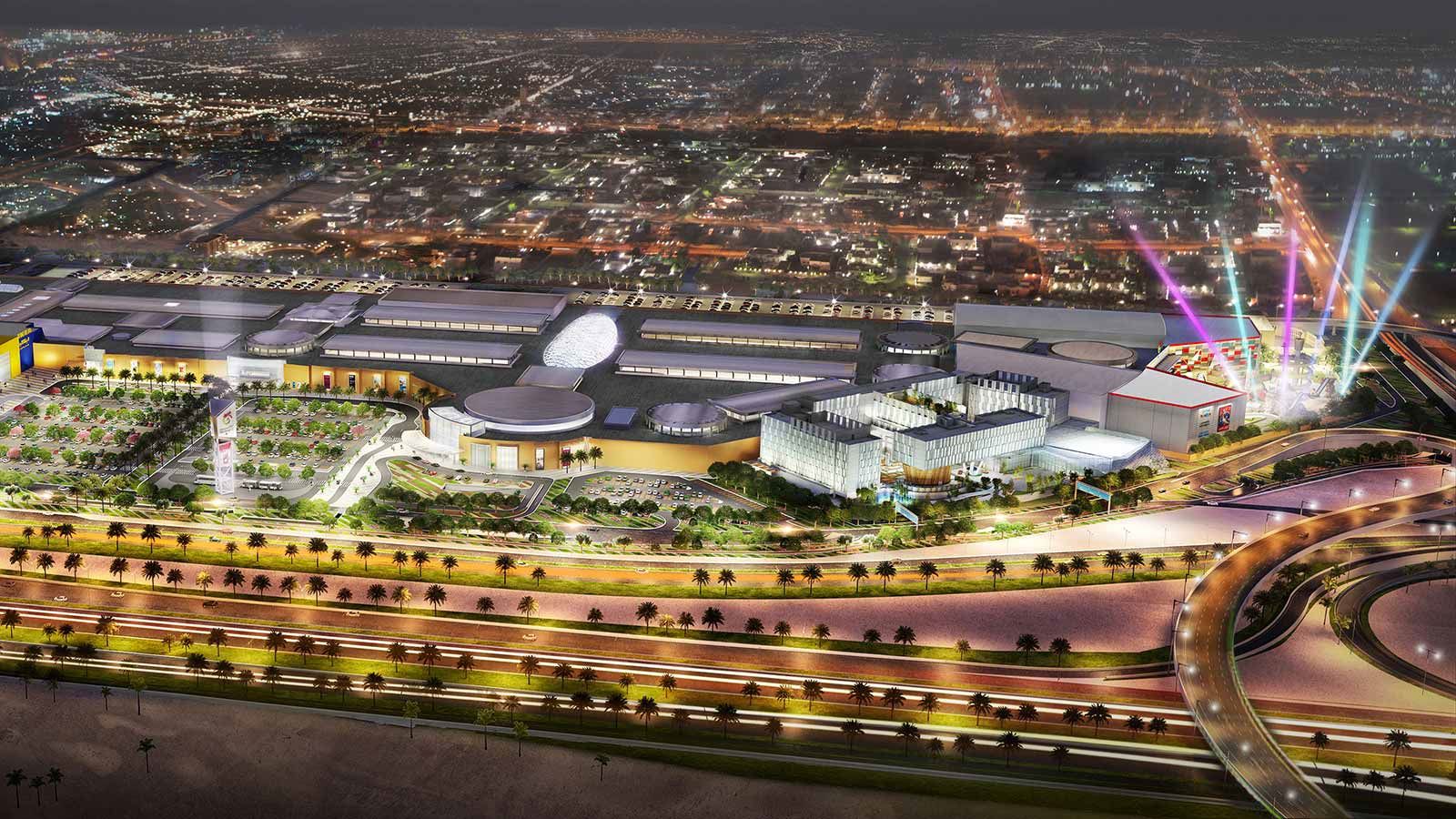 Doha Festival City Night Aerial View - Mace Group