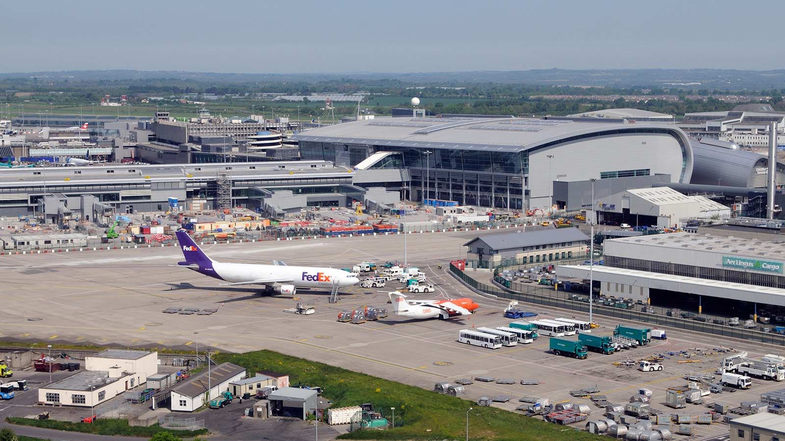 Aerial View of Dublin Airport Parked Planes  - Mace Group