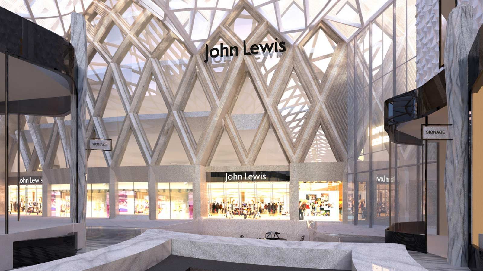 John Lewis Shop Front, Leeds Shopping Centre - Mace Group