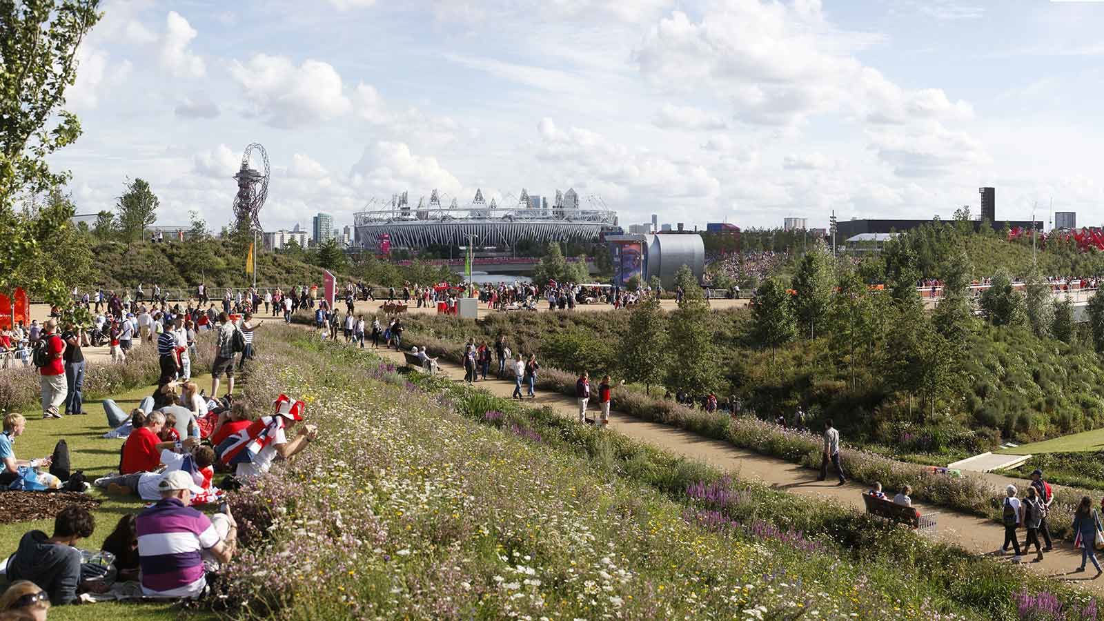 People Sitting at the Queen Elizabeth Olympic Park - Mace Group