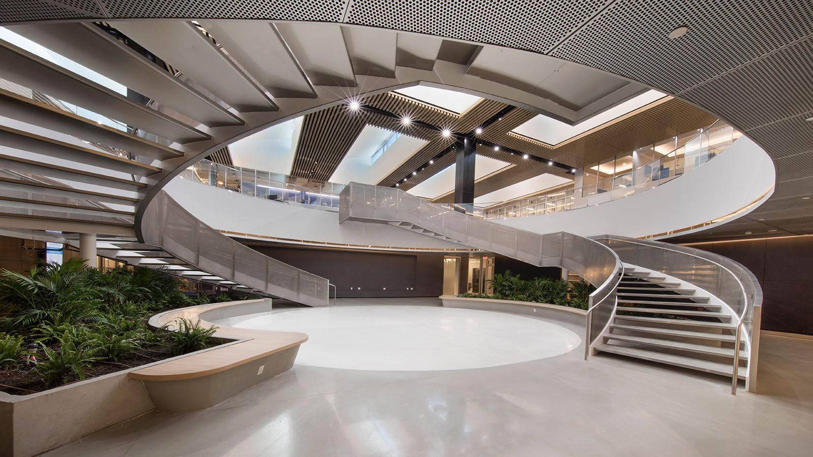 Inside Telemundo Campus, Luxury Modern Stairs - Mace Group
