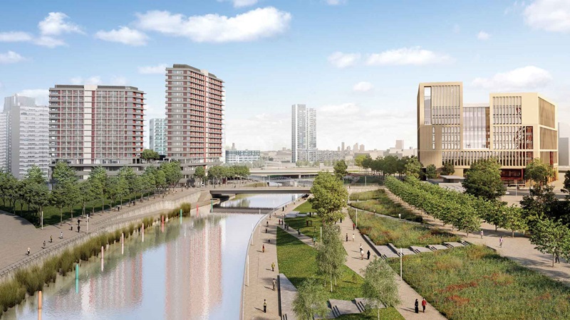 CGI of UCL East within the Queen Elizabeth Olympic Park